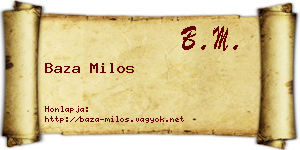 Baza Milos névjegykártya